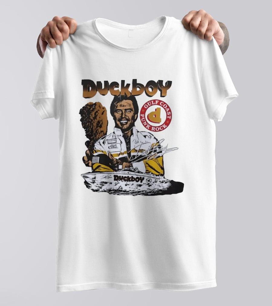 Duckboy Gulf Coast Punk Rock Diet Coke Racing Boat Signature T-Shirt