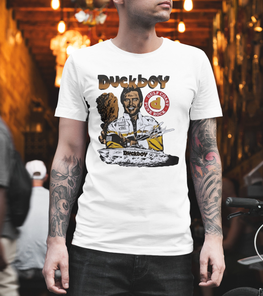 Duckboy Gulf Coast Punk Rock Diet Coke Racing Boat Signature T-Shirt
