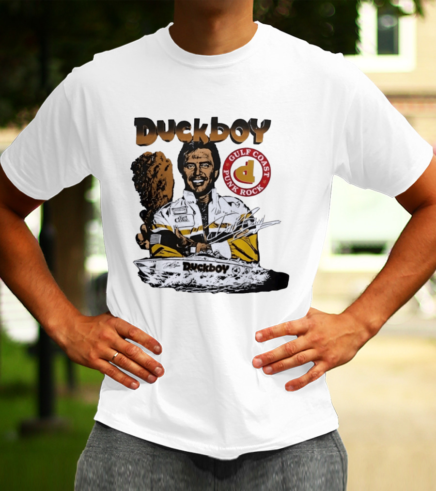 Duckboy Gulf Coast Punk Rock Diet Coke Racing Boat Signature T-Shirt