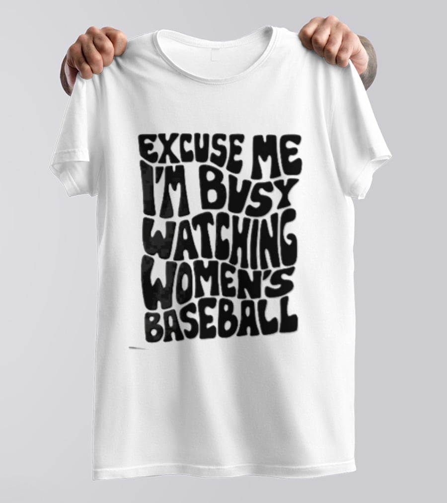 Excuse Me I'm Busy Ing Women's Baseball Doodlebymeg Groovy Wavy T-Shirt
