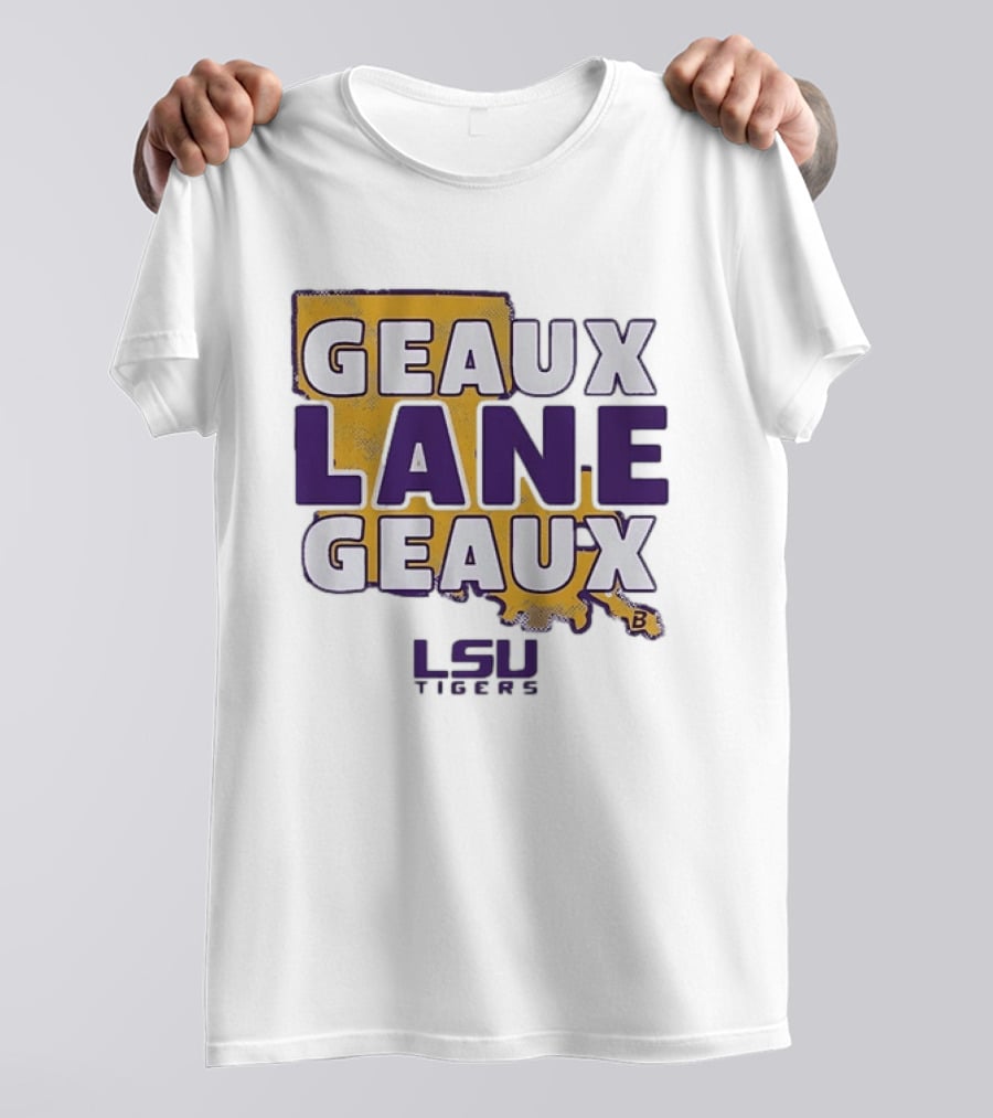 Geaux Lane Geaux LSU Tigers Louisiana State University Map T-Shirt