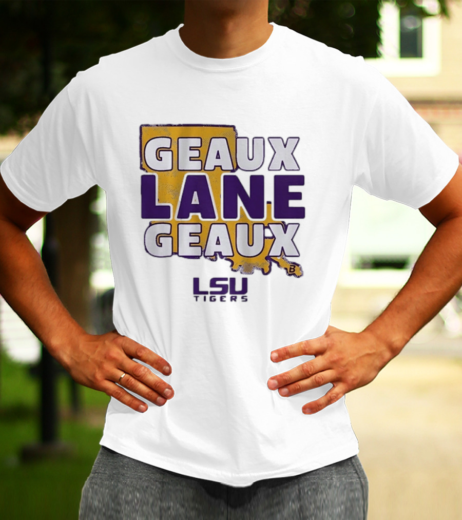 Geaux Lane Geaux LSU Tigers Louisiana State University Map T-Shirt