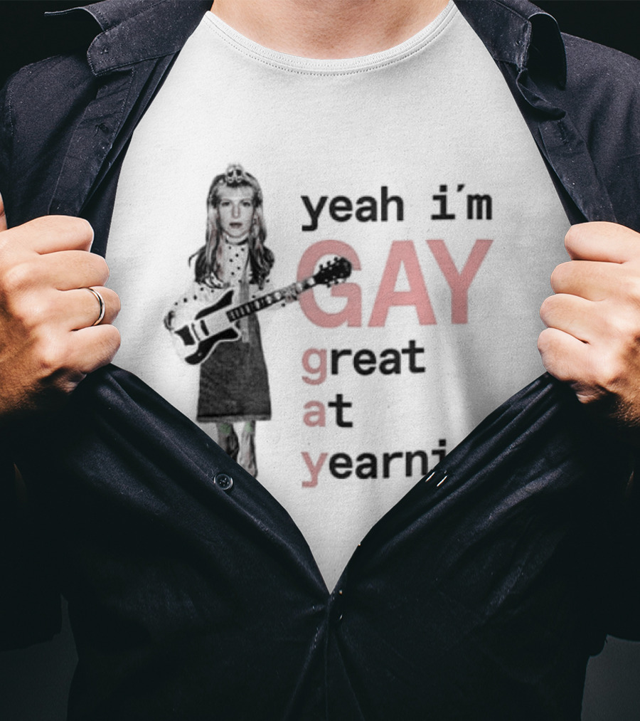 Yeah I'm Gay Great At Yearning LGBTQ Music T-Shirt