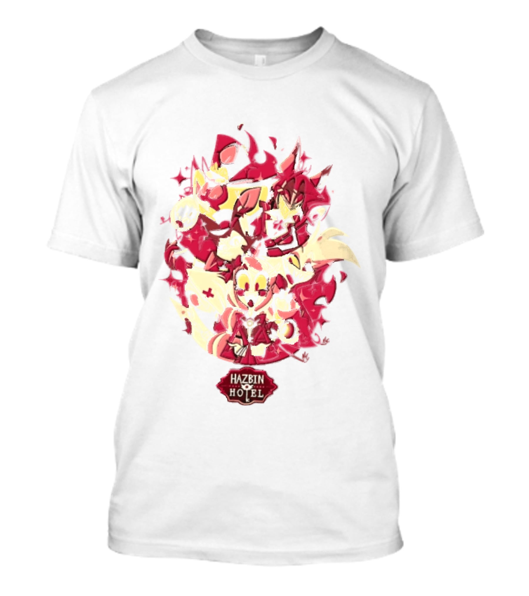 Hazbin Hotel Demon Characters Red Sparkles Group T-Shirt