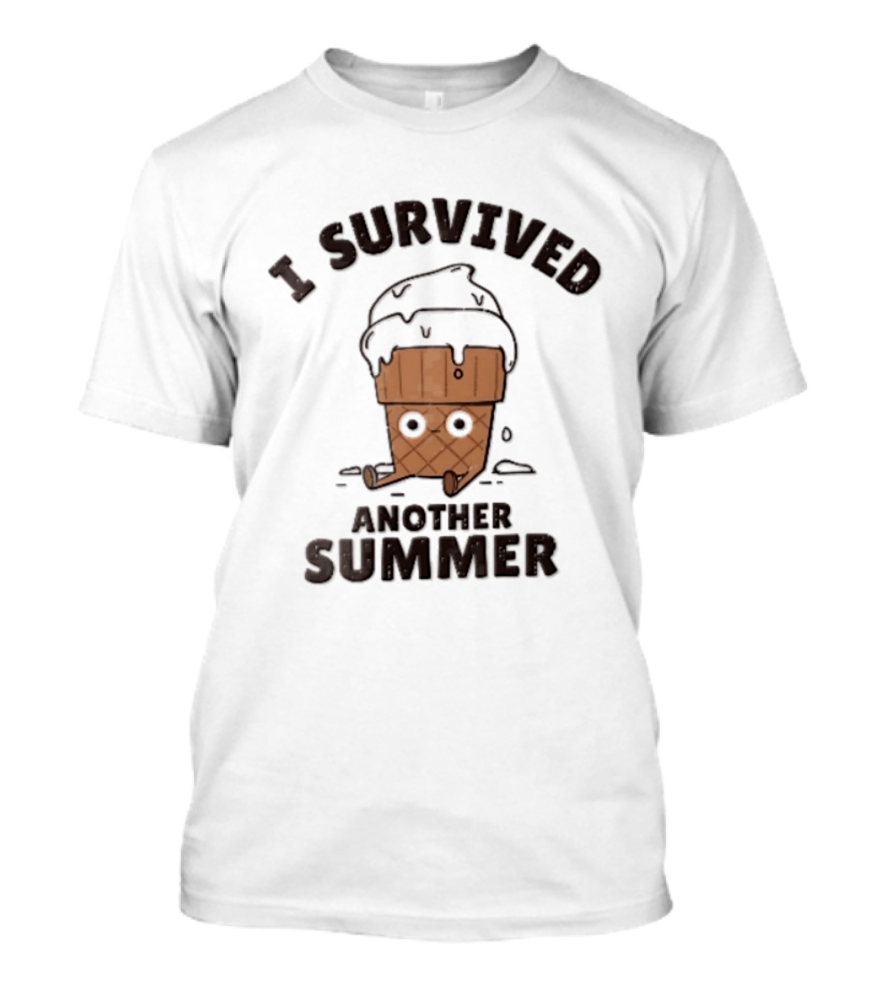 I Survived Another Summer Melting Ice Cream Cone Sitting T-Shirt