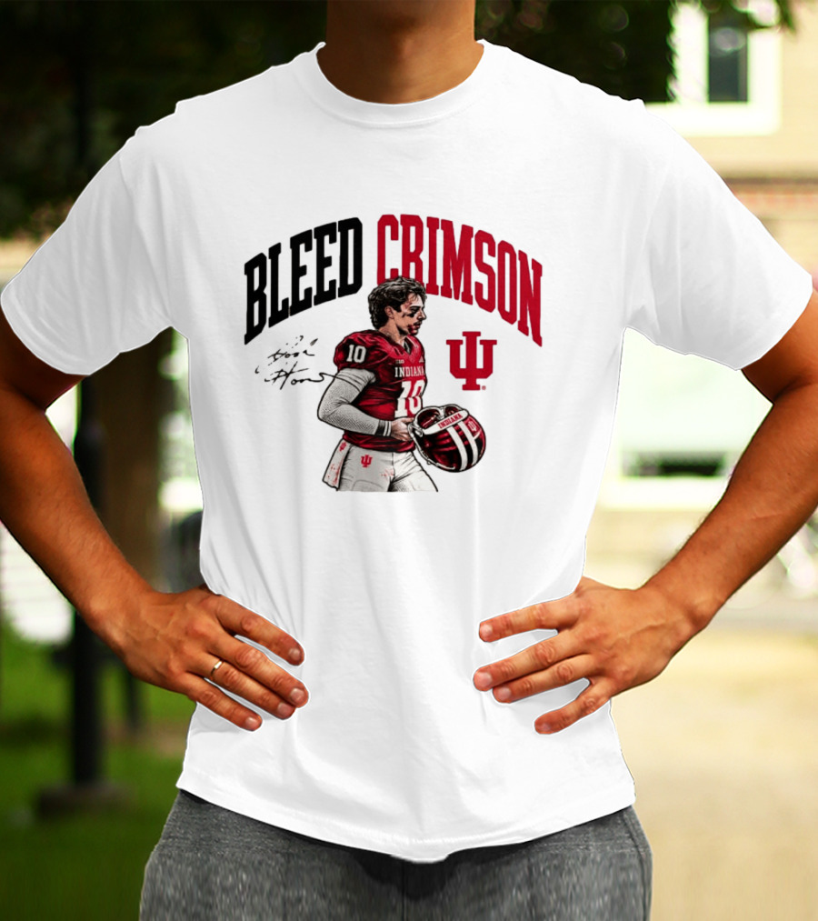 Bleed Crimson Indiana Josh Hoover IU Football T-Shirt