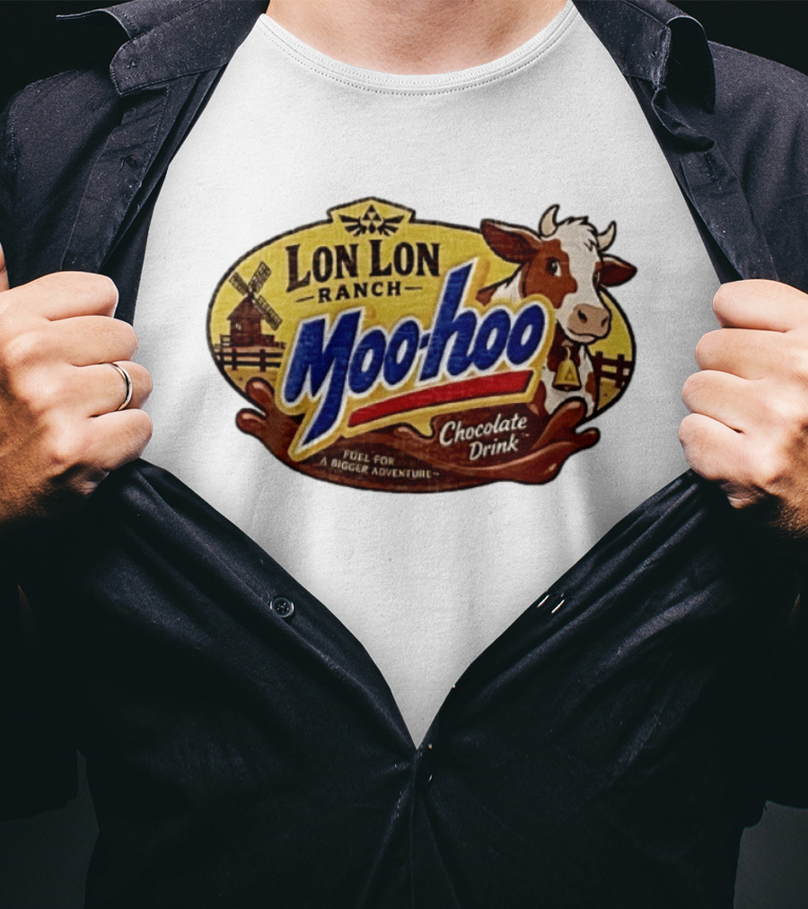 Lon Lon Ranch Moo Hoo Chocolate Drink Fuel For A Bigger Adventure Legend Of Zelda T-Shirt