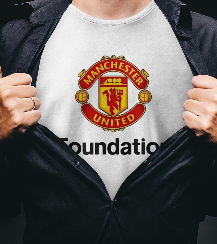 Manchester United Foundation Logo Man Utd Charity Football Initiative T-Shirt