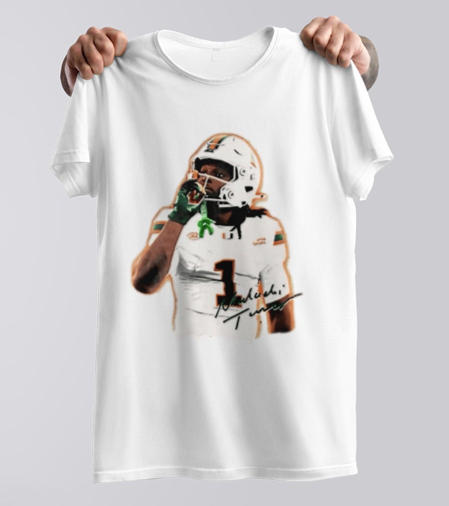 Miami Hurricanes Malachi Toney Player Photo Orange Glow NCAA Acc T-Shirt