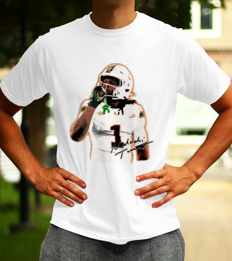 Miami Hurricanes Malachi Toney Player Photo Orange Glow NCAA Acc T-Shirt