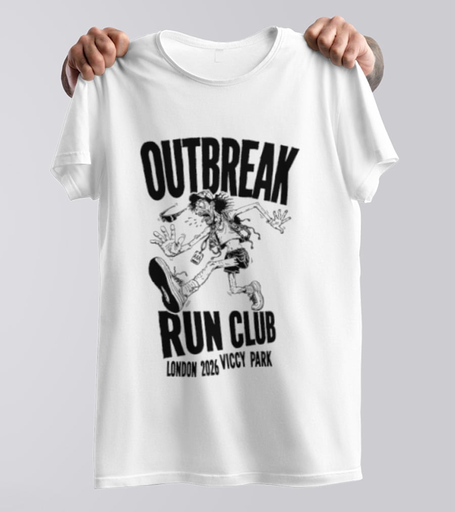 Outbreak Fest Run Club London 2026 Viccy Park Running Zombie T-Shirt