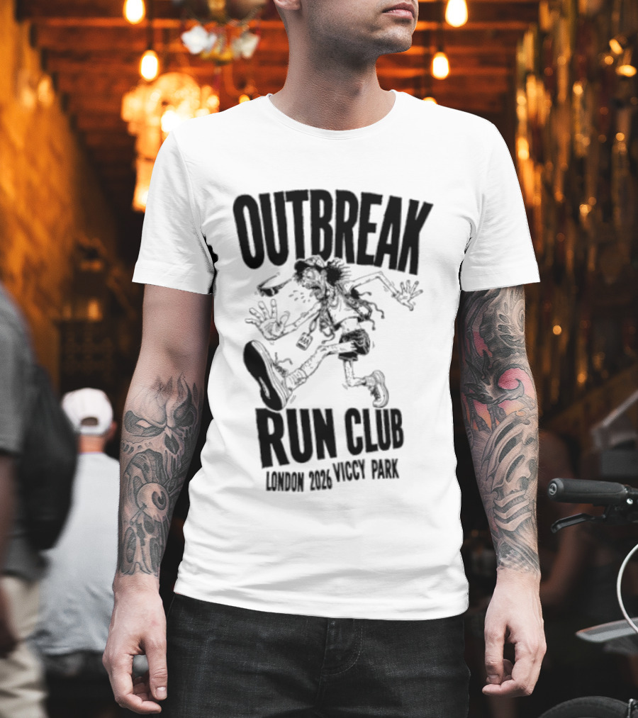 Outbreak Fest Run Club London 2026 Viccy Park Running Zombie T-Shirt