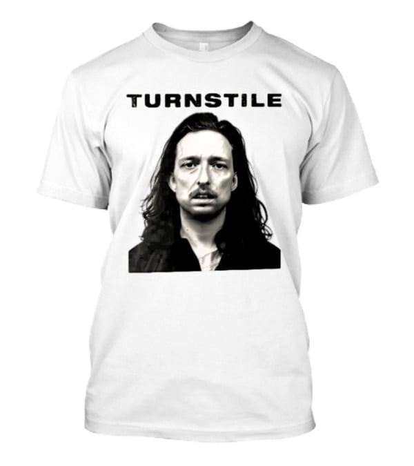 Turnstile Distressed Font Black And White T-Shirt