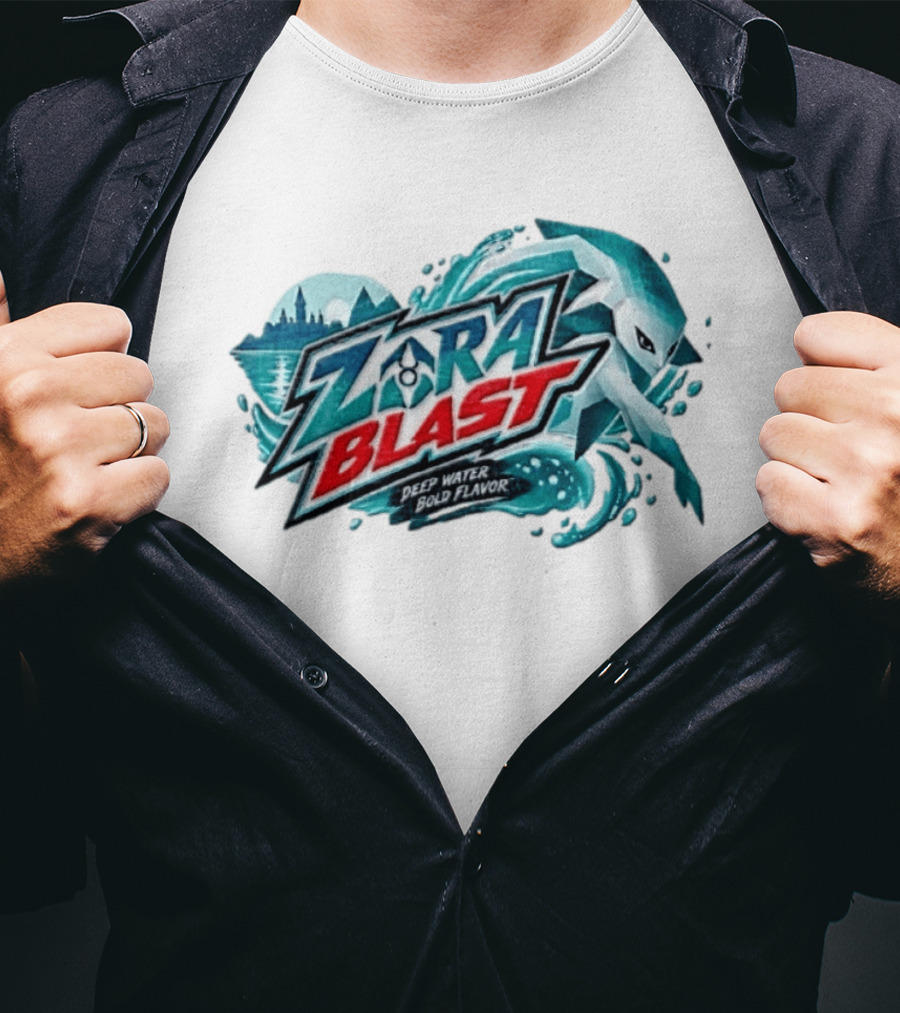 Zora Link The Legend Of Zelda Zora Blast Deep Water Flavor T-Shirt