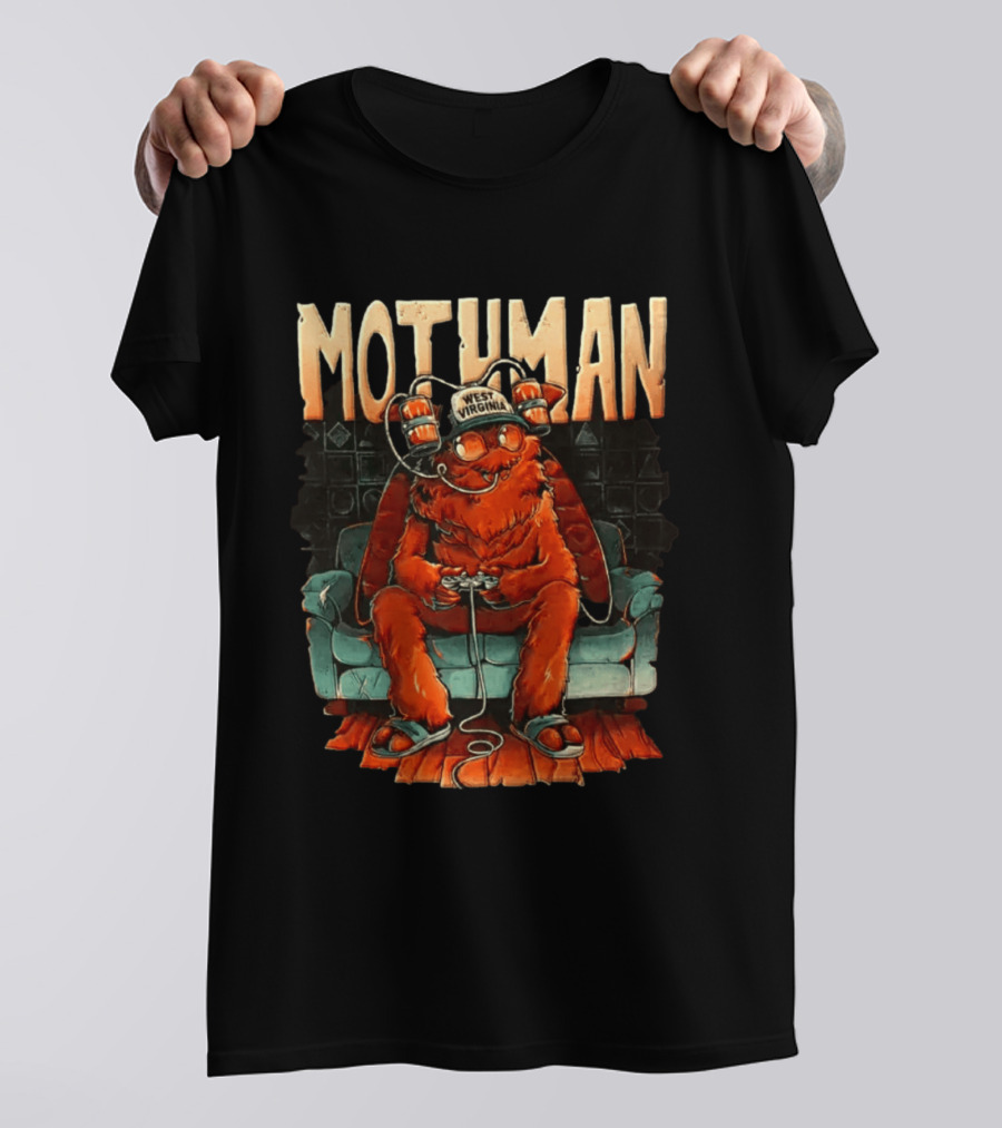Mothman West Virginia Gaming Cryptid Legend On Couch T-Shirt