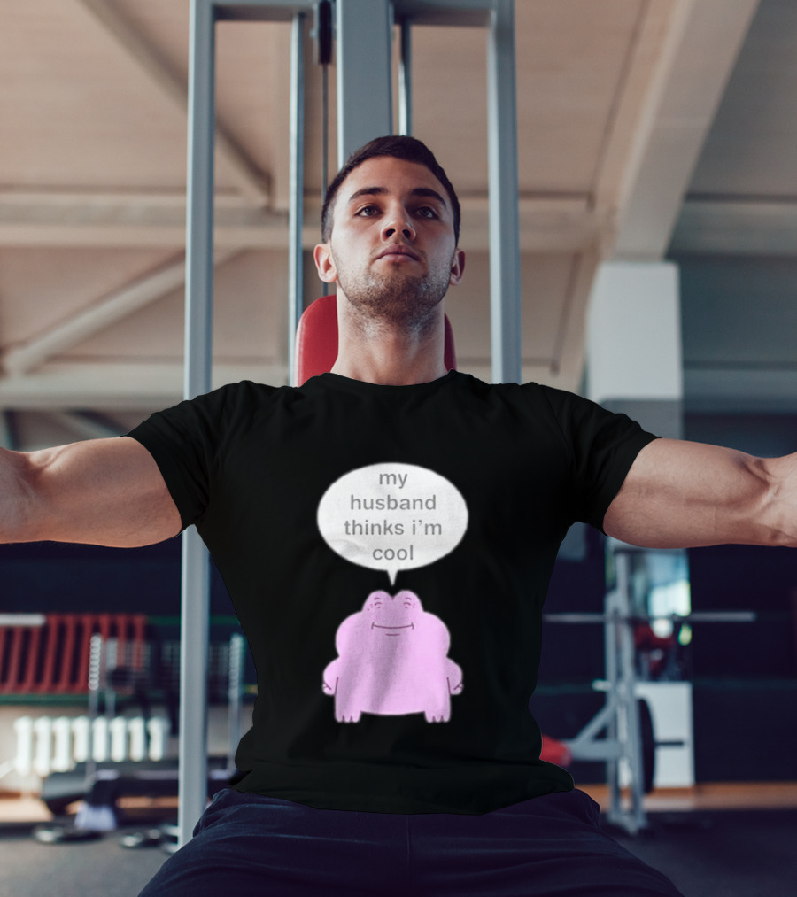 My Husband Thinks I'm Cool Pink Frog T-Shirt
