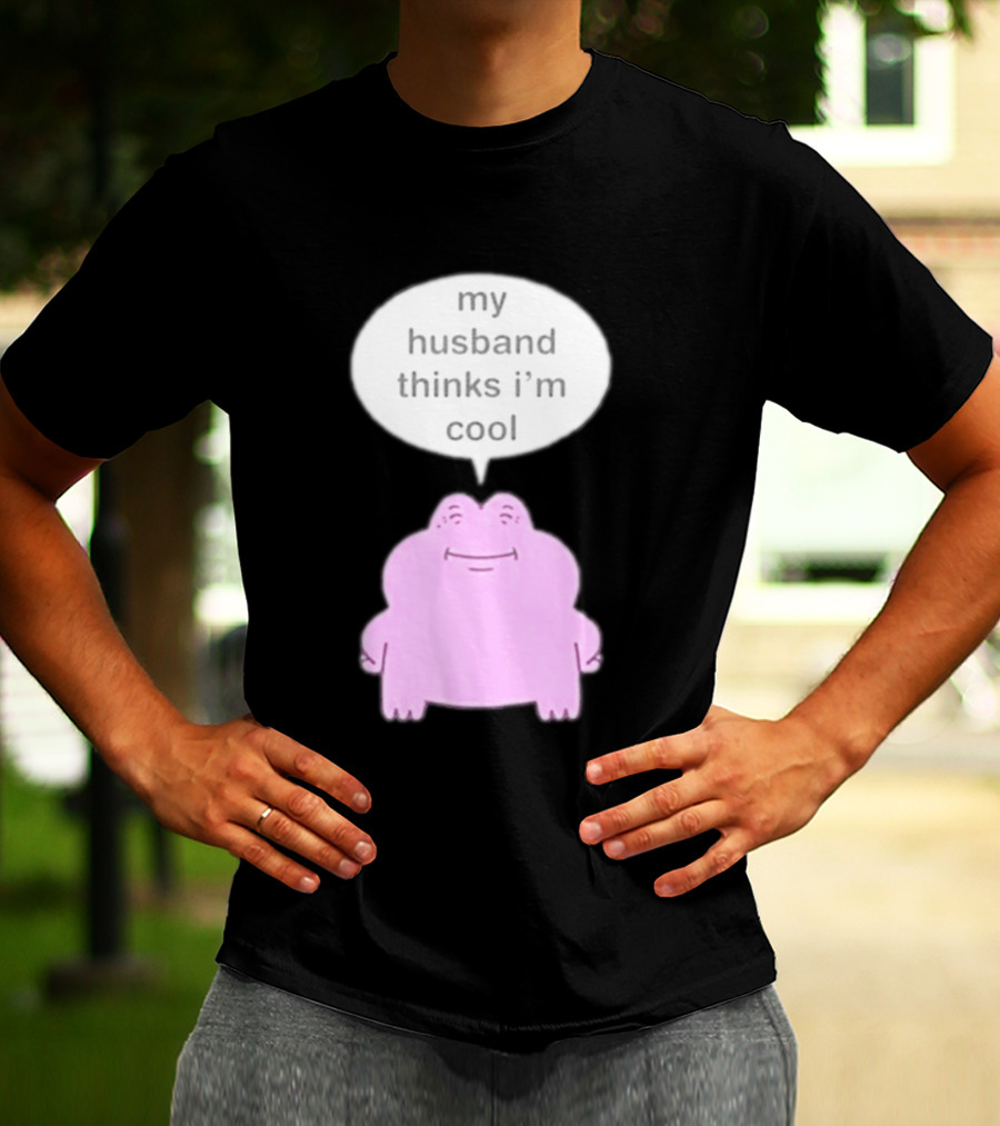 My Husband Thinks I'm Cool Pink Frog T-Shirt