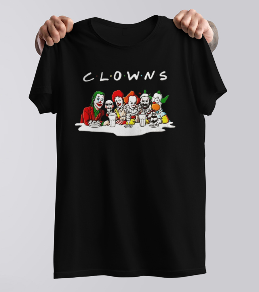 Clowns Joker Billy Ronald McDonald Pennywise Parody Milkshake Scene T-Shirt