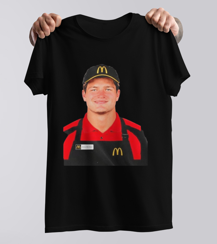 Drake Maye McDonald's Crew Member Uniform New England Patriots T-Shirt