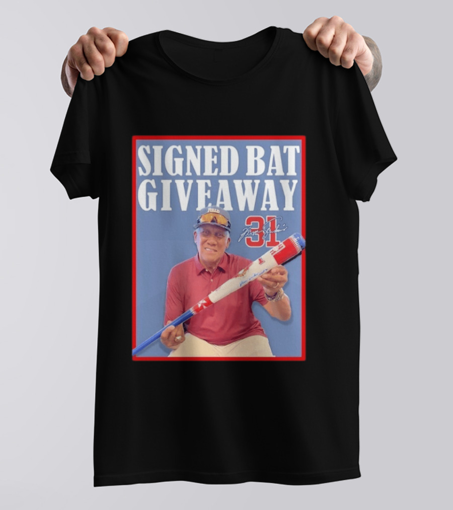Ferguson Jenkins Signed Bat Giveaway 31 Autograph Event T-Shirt