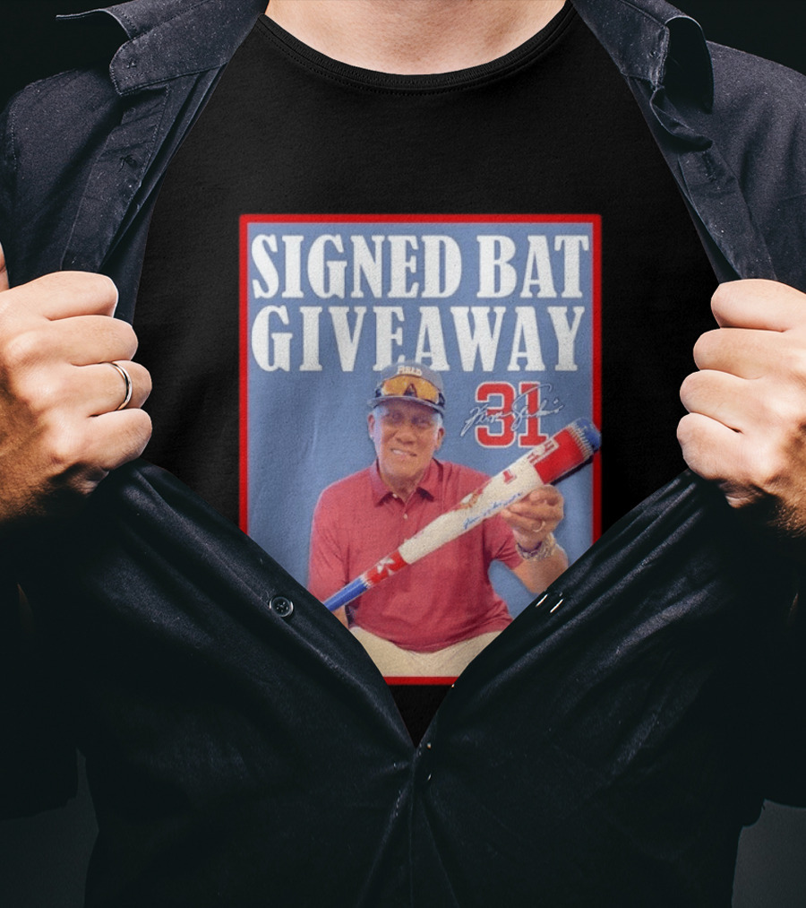 Ferguson Jenkins Signed Bat Giveaway 31 Autograph Event T-Shirt