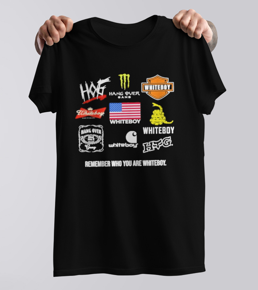HXF Hangover Gang Whiteboy Remember Who You Are Whiteboy Whitesox USA Flag Gadsden T-Shirt