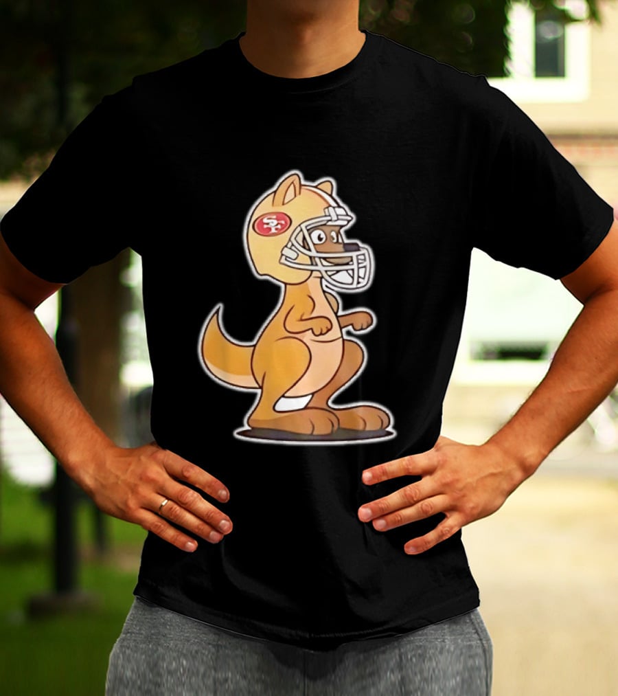 San Francisco 49ers Kangaroo Football Helmet Sports Team Fans T-Shirt