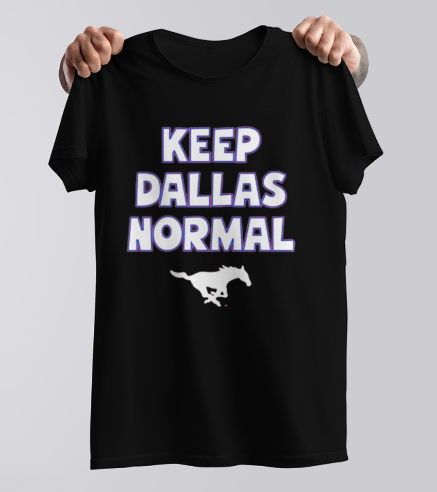 Keep Dallas Normal SMU Mustangs Running Horse T-Shirt