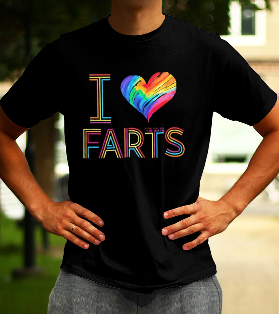 Festival Of The Arts I Love Farts Rainbow Heart T-Shirt