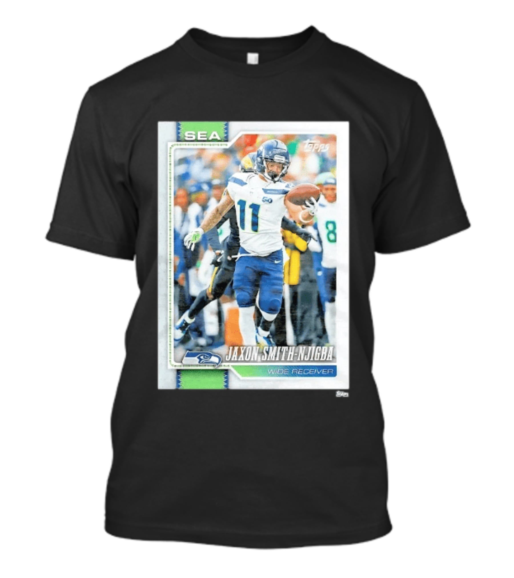 SEA Seahawks Jaxon Smith Njigba Topps Wide Receiver Trading Card T-Shirt