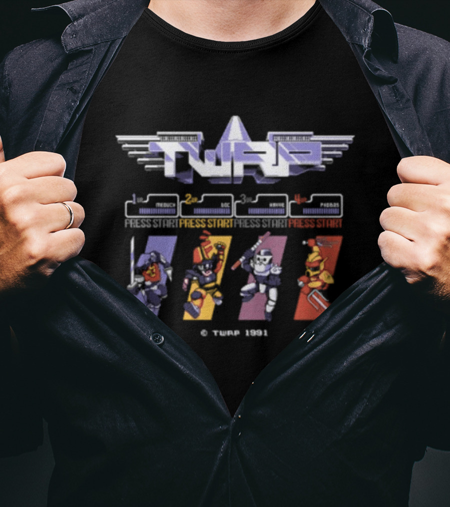 TWRP TMNT Redux 8 Bit Heroes Retro 1984 Super Transformation T-Shirt