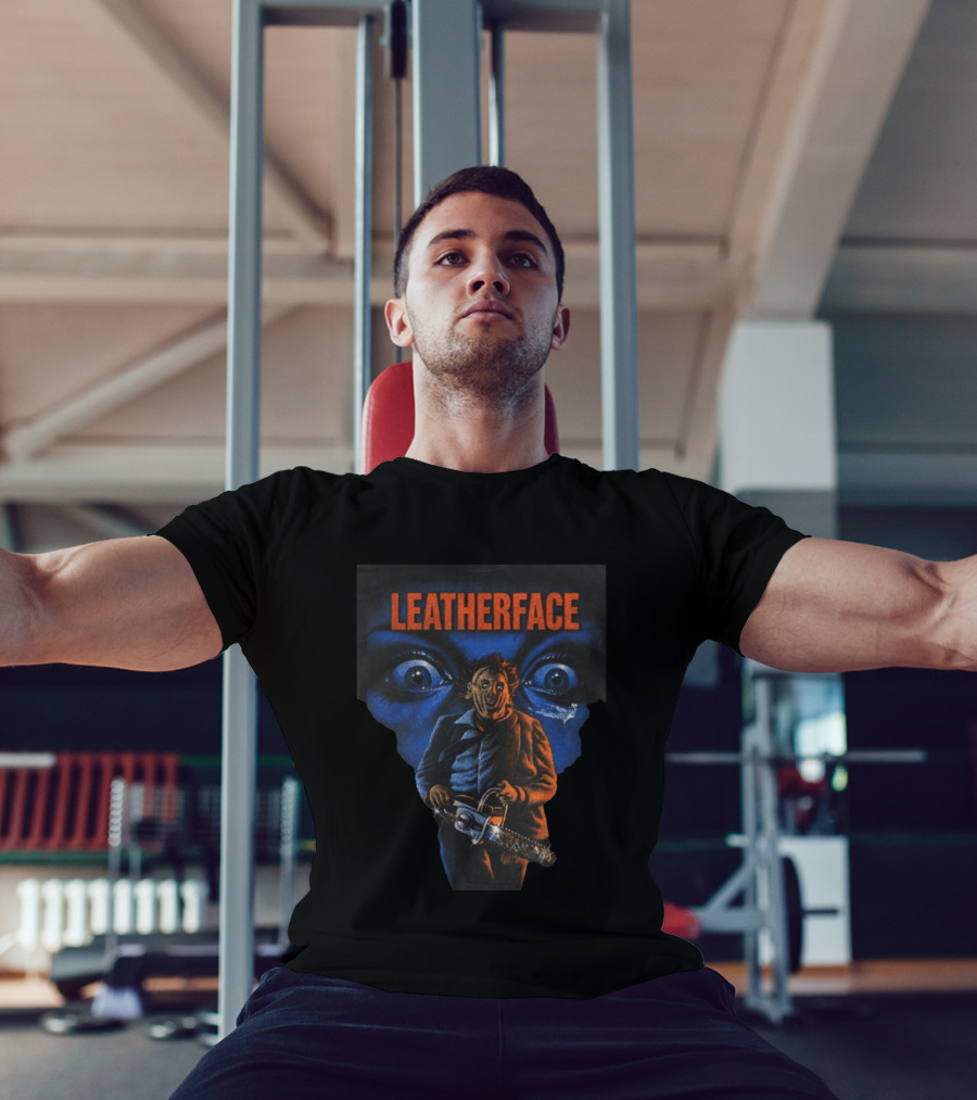 Vantetees Store Leatherface V2 Horror Icon Chainsaw T-Shirt