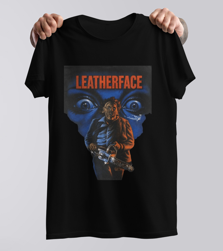 Vantetees Store Leatherface V2 Horror Icon Chainsaw T-Shirt