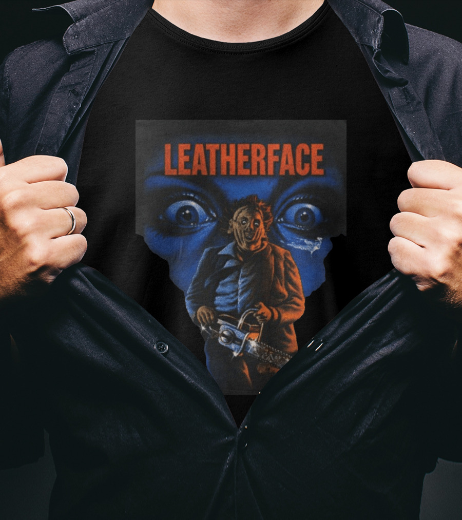 Vantetees Store Leatherface V2 Horror Icon Chainsaw T-Shirt