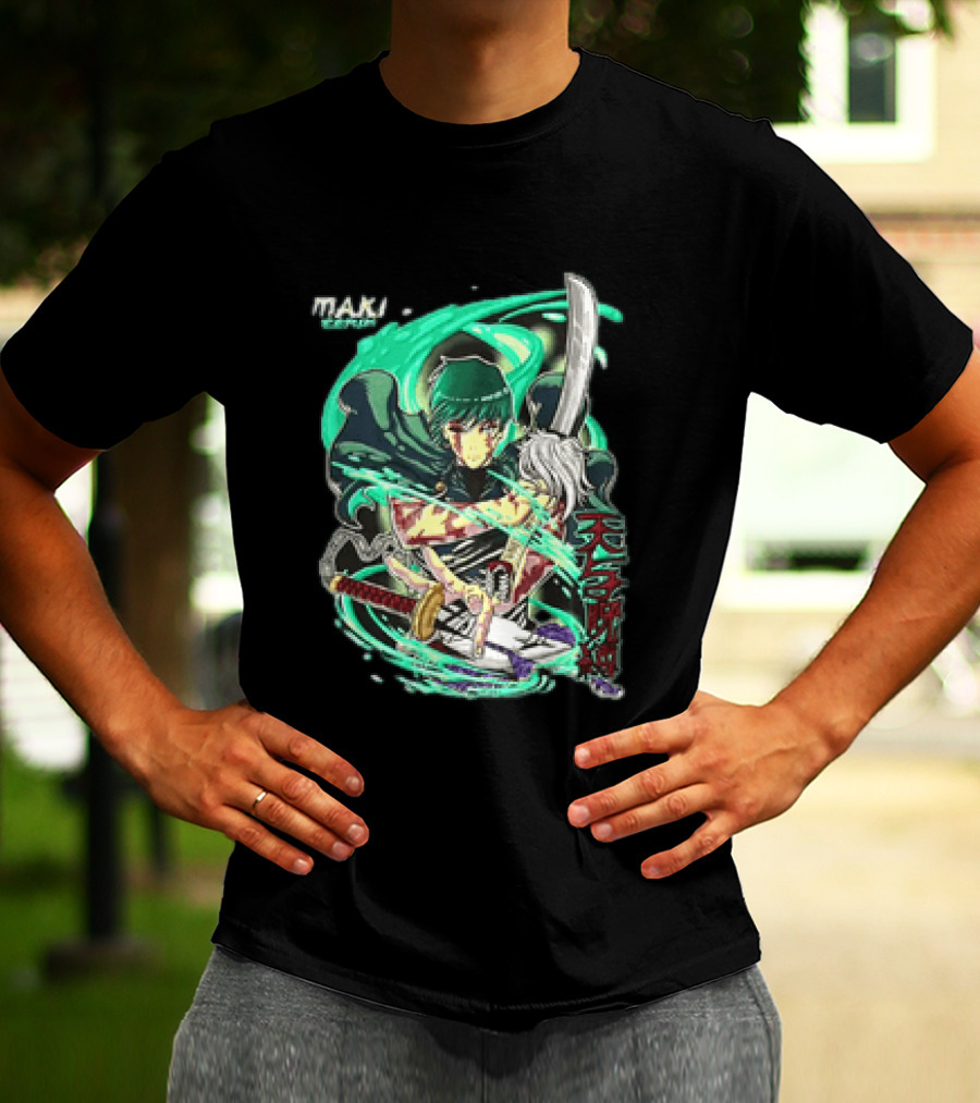 Maki Zenin Jujutsu Kaisen Tenyo Jubaku Heaven's Restriction Anime Sword T-Shirt