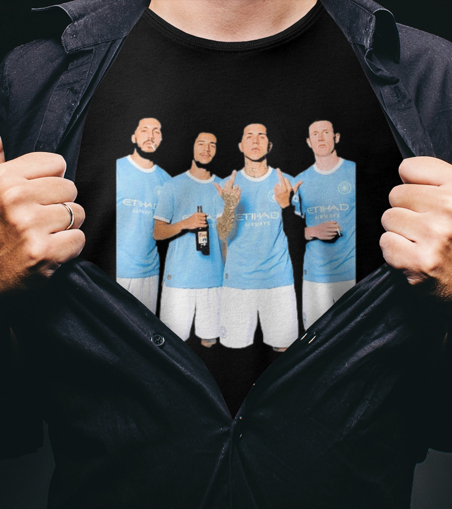 Manchester City Etihad Airways Kit Players Bottle Pose T-Shirt