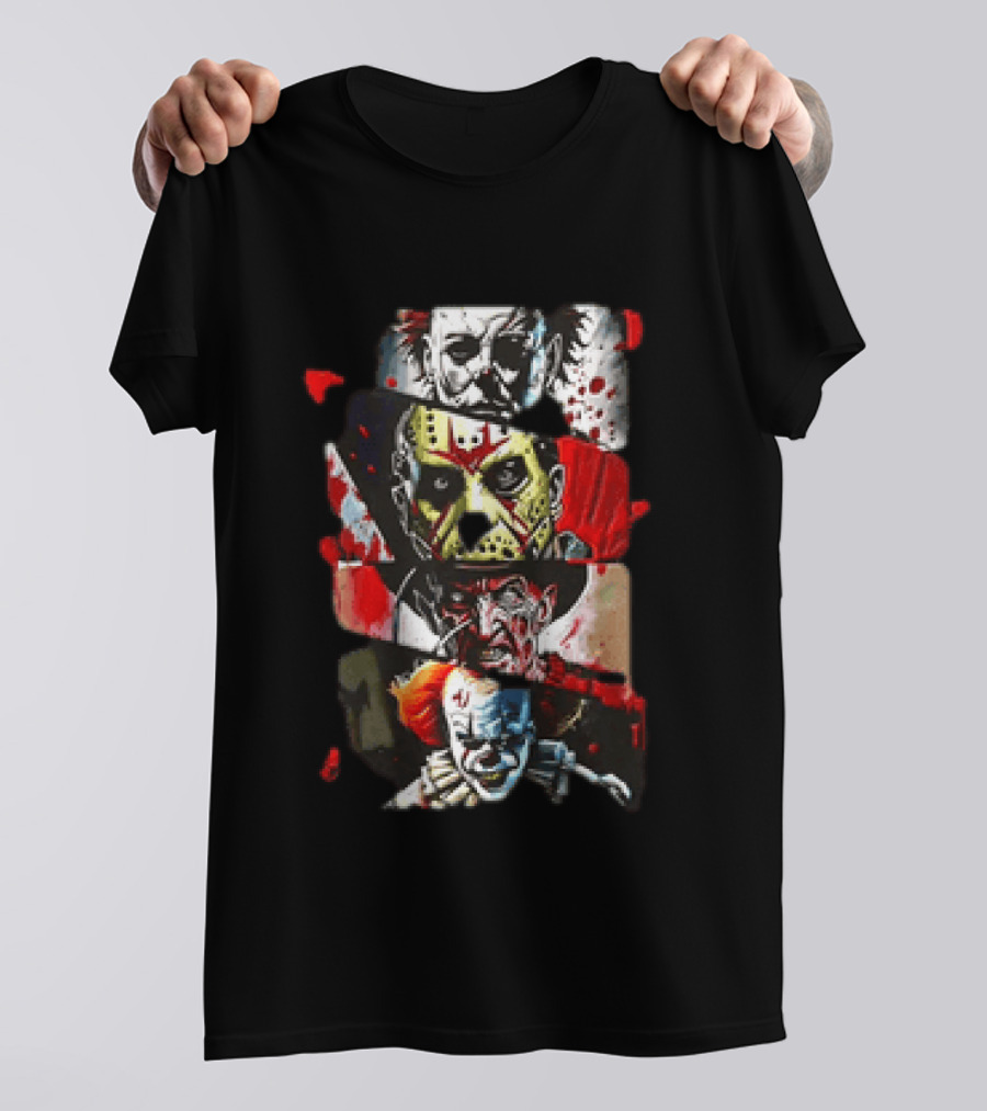 Michael Myers Jason Voorhees Freddy Krueger Pennywise Horror Movie Characters T-Shirt