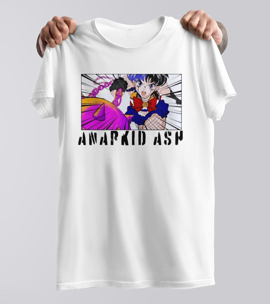 Anarkid Ash Sailor Moon Anime Punk Fighter In Action T-Shirt