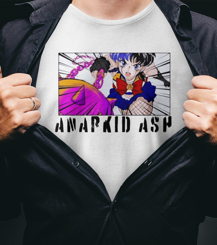 Anarkid Ash Sailor Moon Anime Punk Fighter In Action T-Shirt