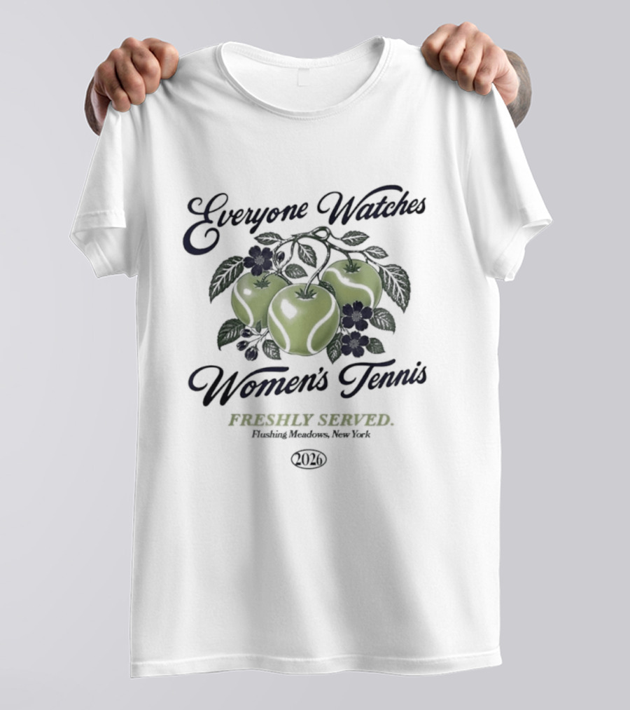Everyone Es Women's Tennis Freshly Served Flushing Meadows New York T-Shirt