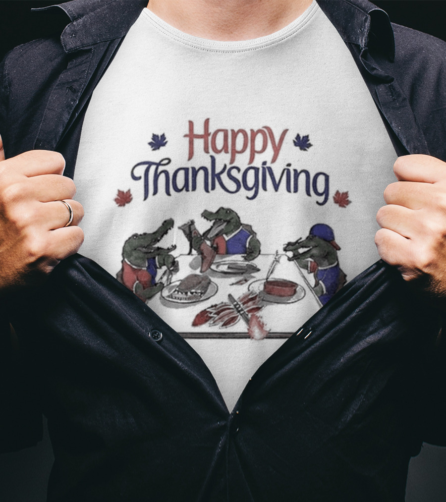 Happy Thanksgiving Gator Family Dinner Football Fans T-Shirt