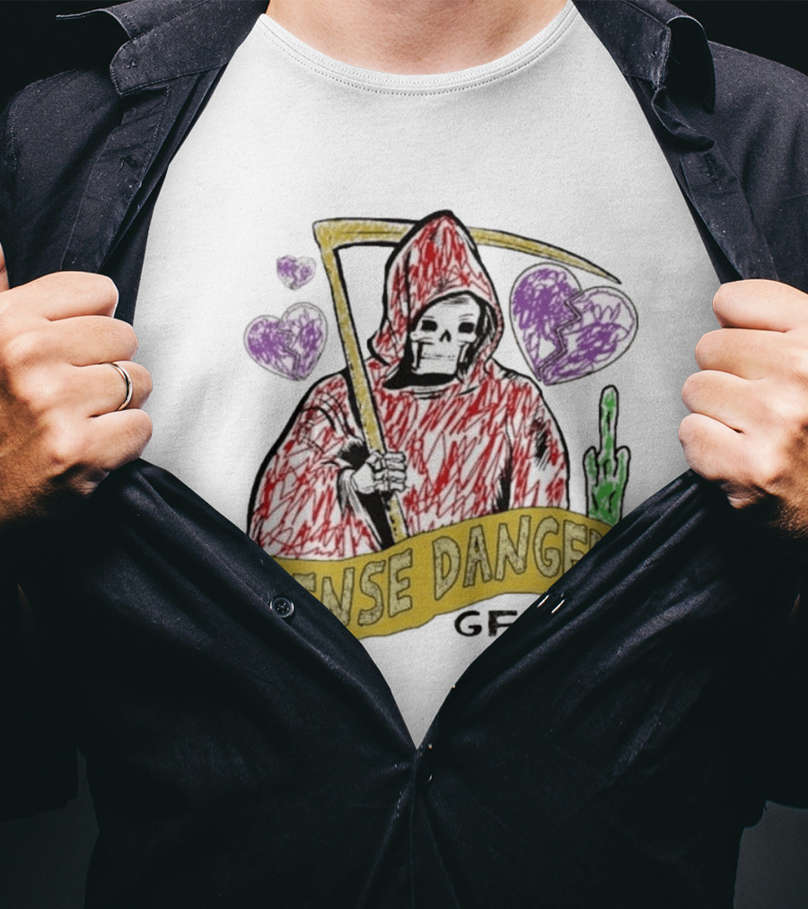 I Sense Danger Gfbf Grim Reaper Hearts T-Shirt