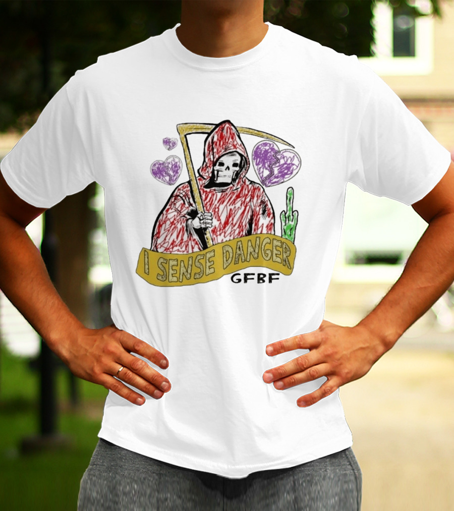 I Sense Danger Gfbf Grim Reaper Hearts T-Shirt