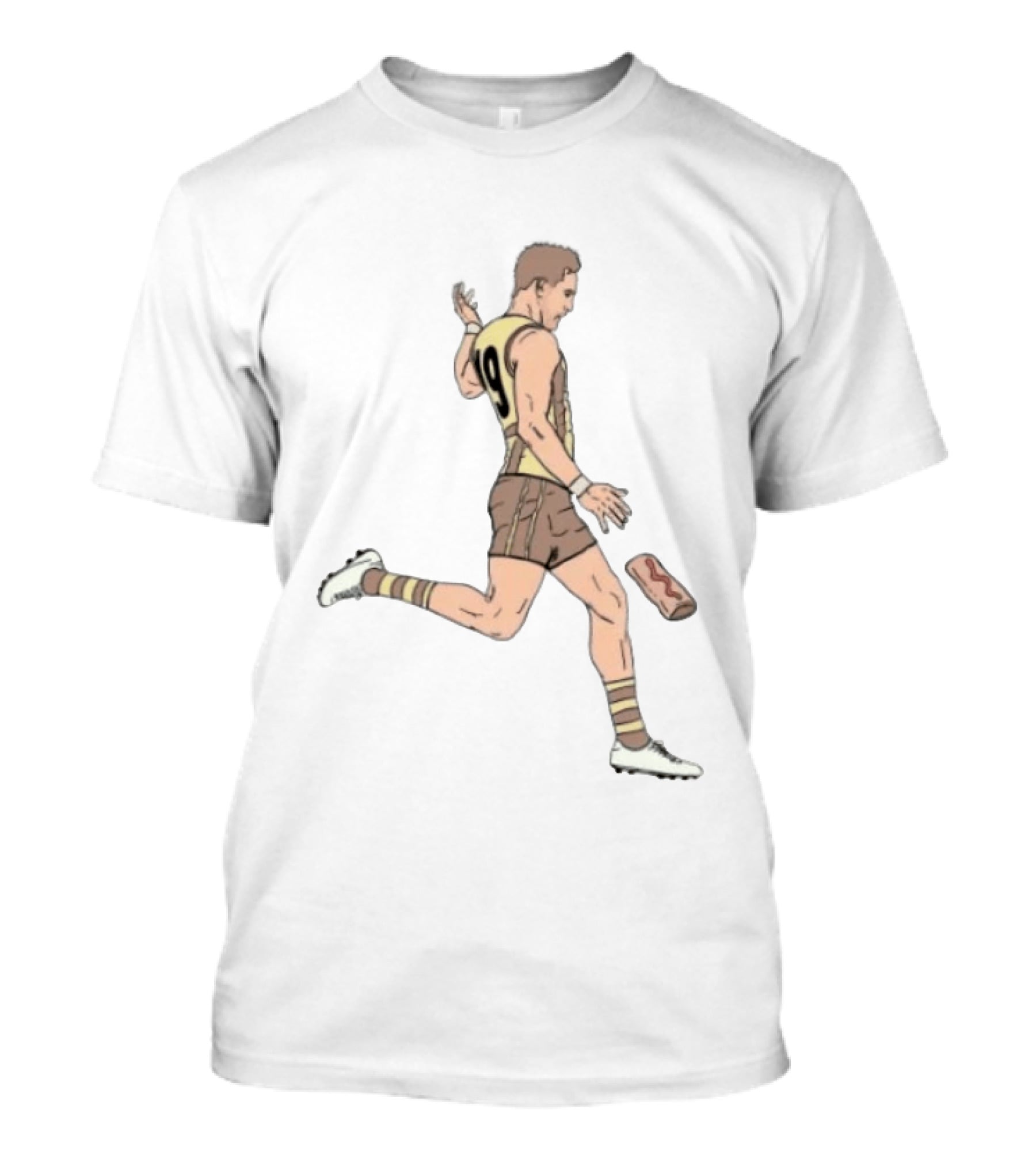 Jack Gunston Number 19 Kicking Hawthorn Hot Dog T-Shirt