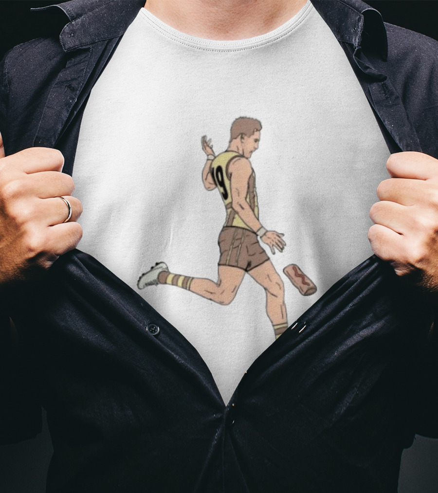 Jack Gunston Number 19 Kicking Hawthorn Hot Dog T-Shirt