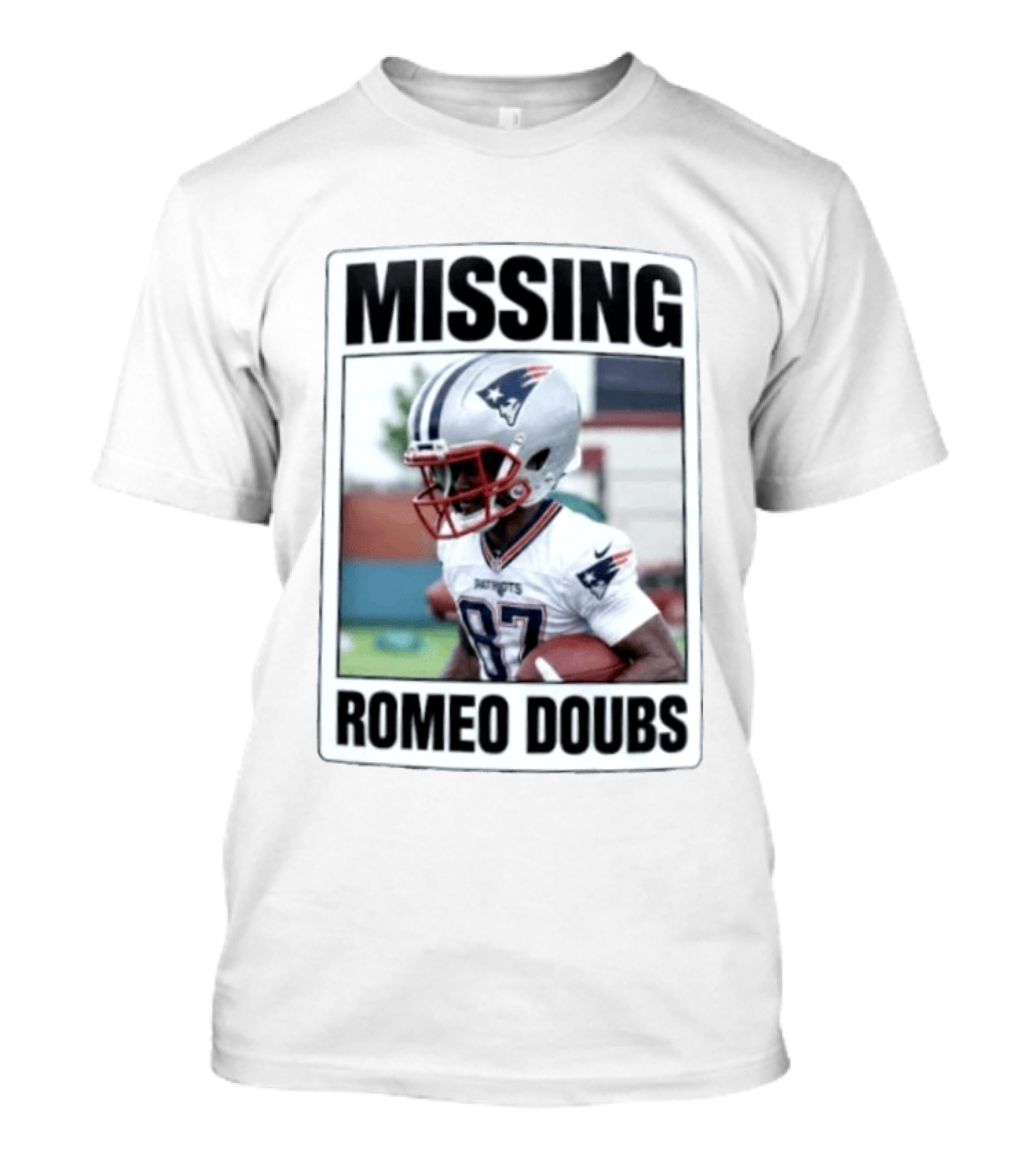 Missing Romeo Doubs New England Patriots T-Shirt