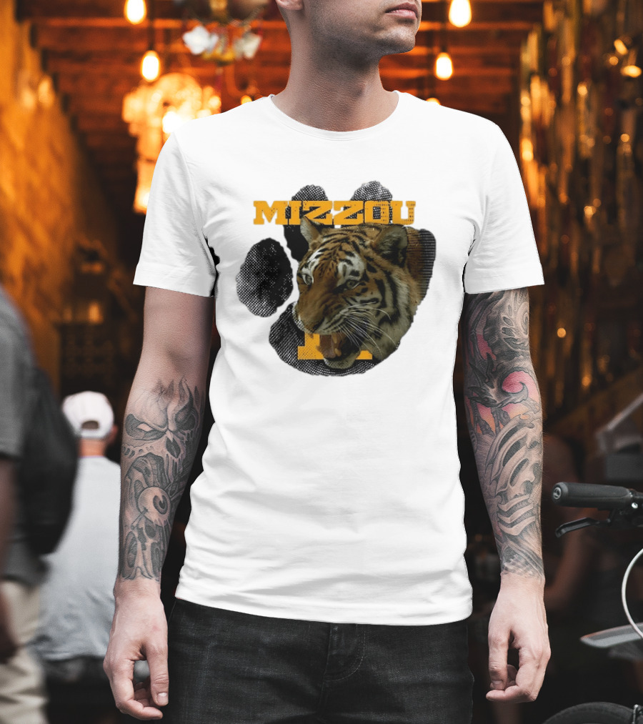 Mizzou Tigers Paw NCAA College Sports Tiger Head T-Shirt