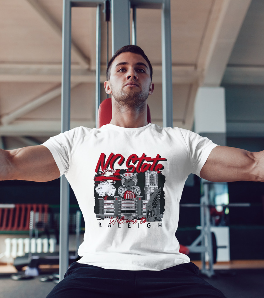 NC State Wolfpack Welcome To Raleigh Rooftop Skyline Sports Fan Gear T-Shirt