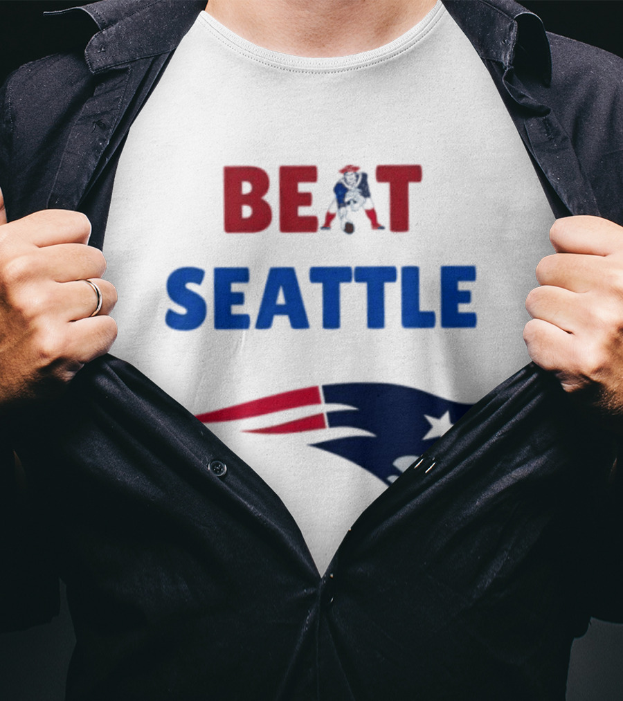 Beat Seattle New England Patriots Football Fan Gear T-Shirt
