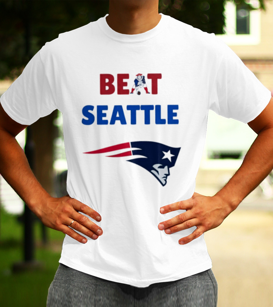 Beat Seattle New England Patriots Football Fan Gear T-Shirt